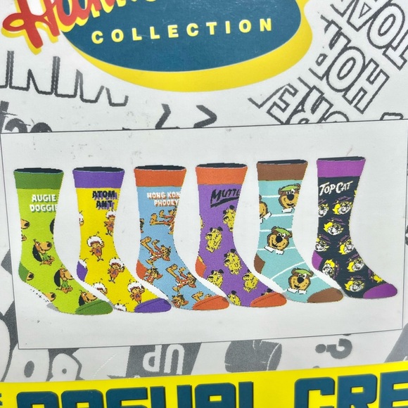 New Hanna-Barbera Collection Warner Brothers 6 Casual Crew Socks Sz 8-12 - Picture 5 of 5